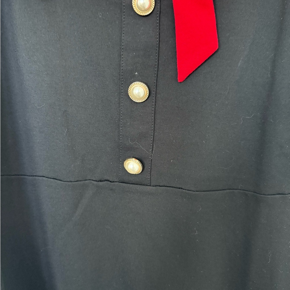 Modcloth Black Mini Dress with Red Trim and Bow - Picture 11 of 13